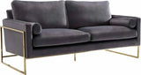 Meridian Furniture - Mila Velvet Sofa In Grey - 678Grey-S