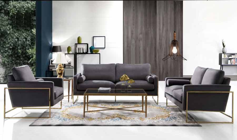 Meridian Furniture - Mila Velvet Sofa In Grey - 678Grey-S