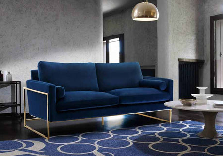 Meridian Furniture - Mila Velvet Sofa In Navy - 678Navy-S