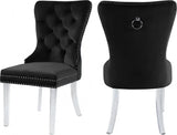 Meridian Furniture - Miley Velvet Dining Chair With Acrylic Legs Set Of 2 In Black - 746Black-C