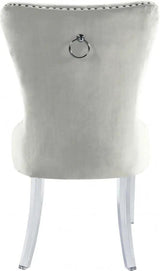 Meridian Furniture - Miley Velvet Dining Chair With Acrylic Legs Set Of 2 In Cream - 746Cream-C