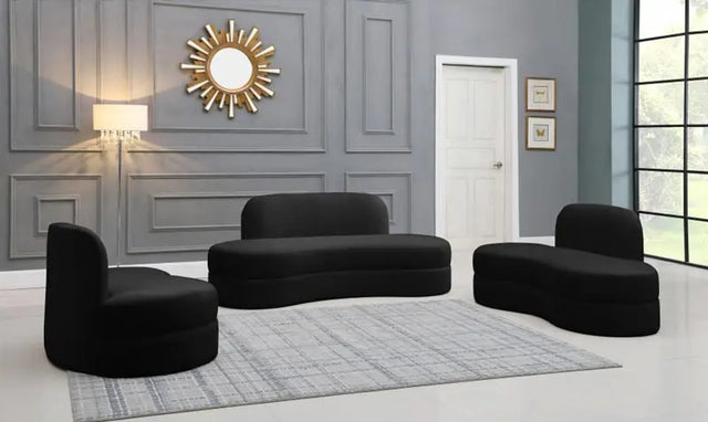 Meridian Furniture - Mitzy 3 Piece Living Room Set In Black - 606Black-S3Set