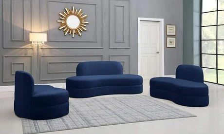 Meridian Furniture - Mitzy 3 Piece Living Room Set In Navy - 606Navy-S3Set