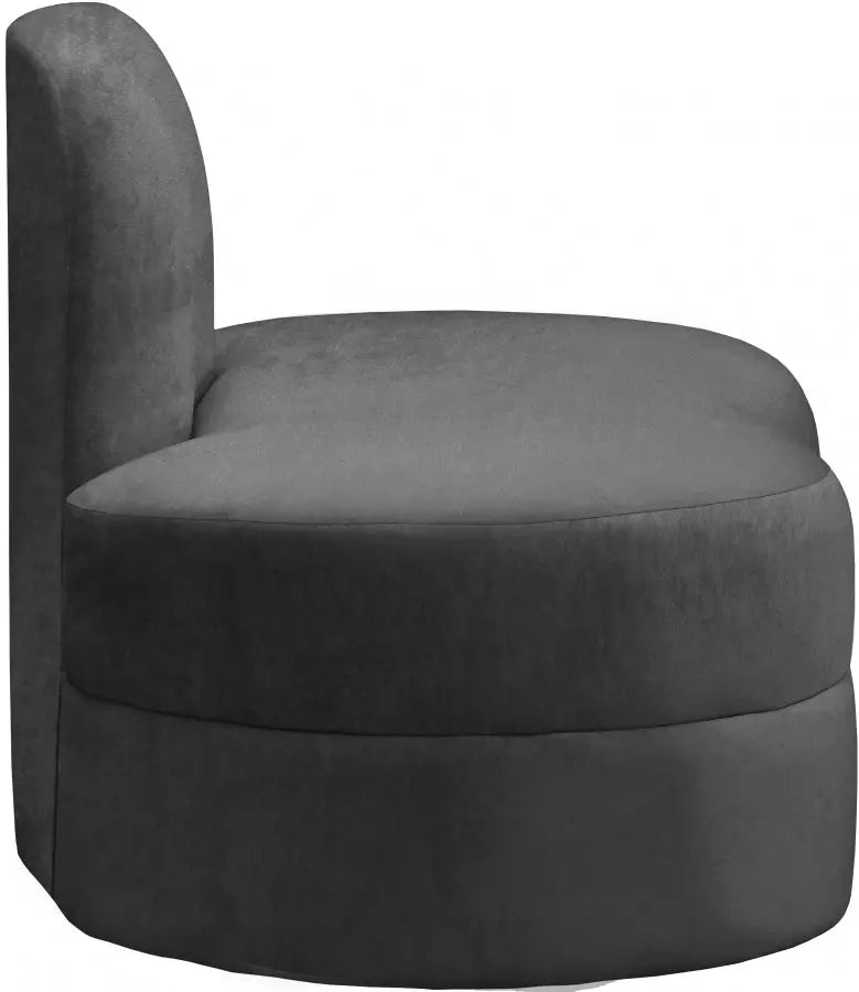 Meridian Furniture - Mitzy Velvet Chair In Grey - 606Grey-C