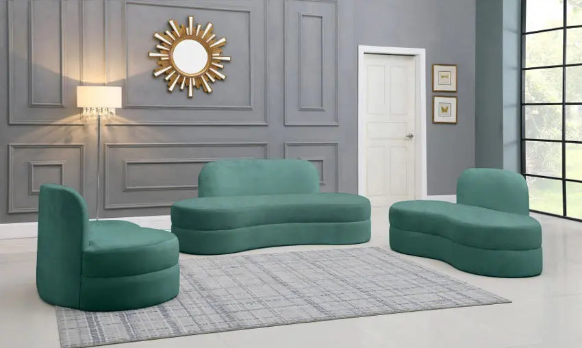 Meridian Furniture - Mitzy Velvet Loveseat In Mint - 606Mint-L