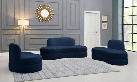 Meridian Furniture - Mitzy Velvet Loveseat In Navy - 606Navy-L