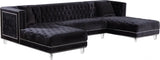 Meridian Furniture - Moda 3 Piece Sectional In Black - 631Black-Sectional