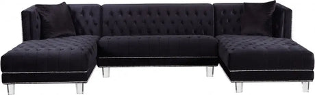 Meridian Furniture - Moda 3 Piece Sectional In Black - 631Black-Sectional