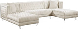 Meridian Furniture - Moda 3 Piece Sectional In Cream - 631Cream-Sectional