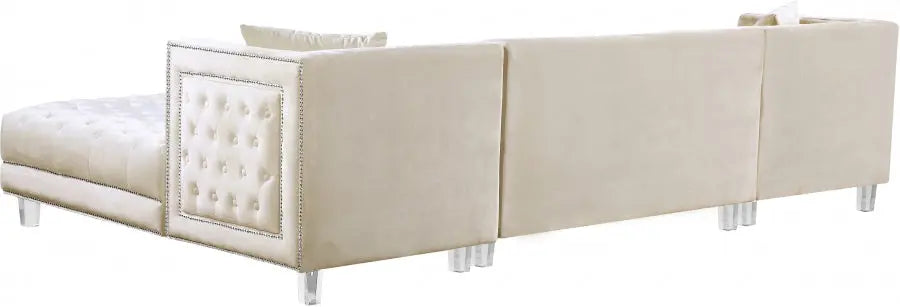 Meridian Furniture - Moda 3 Piece Sectional In Cream - 631Cream-Sectional