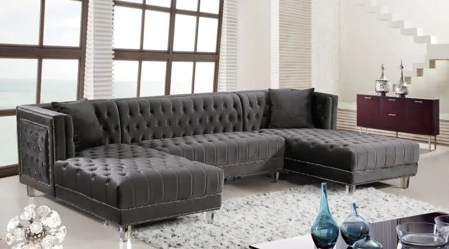 Meridian Furniture - Moda 3 Piece Sectional In Grey - 631Grey-Sectional