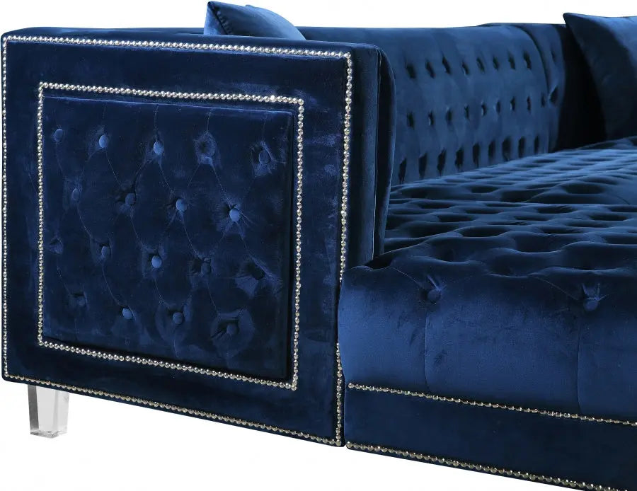 Meridian Furniture - Moda 3 Piece Sectional In Navy - 631Navy-Sectional