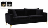 Meridian Furniture - Naomi 3 Piece Living Room Set In Black - 633Black-S-3Set