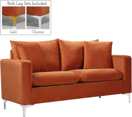 Meridian Furniture - Naomi 3 Piece Living Room Set In Cognac - 633Cognac-S-3Set