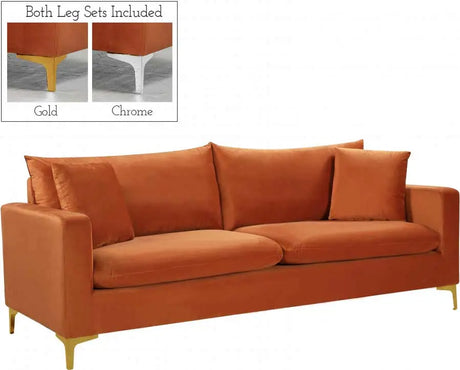 Meridian Furniture - Naomi 3 Piece Living Room Set In Cognac - 633Cognac-S-3Set