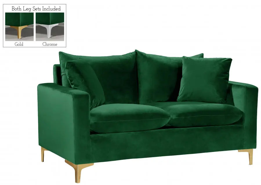 Meridian Furniture - Naomi 3 Piece Living Room Set In Green - 633Green-S-3Set