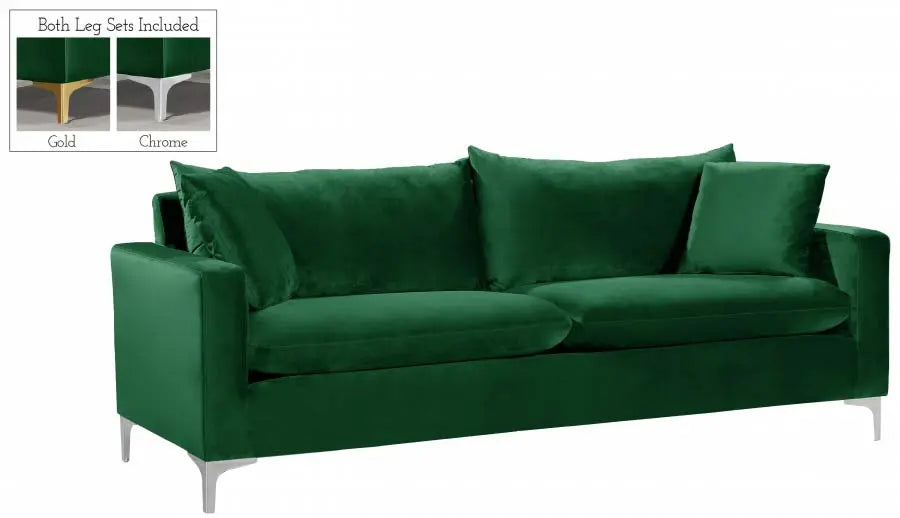 Meridian Furniture - Naomi 3 Piece Living Room Set In Green - 633Green-S-3Set