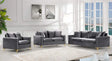 Naomi 3 Piece Living Room Set In Grey - 633Grey-S-3Set | Meridian