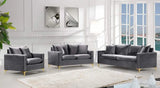 Meridian Furniture - Naomi 3 Piece Living Room Set In Grey - 633Grey-S-3Set