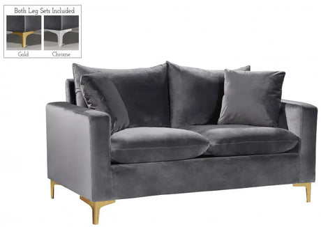 Meridian Furniture - Naomi 3 Piece Living Room Set In Grey - 633Grey-S-3Set