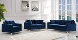 Meridian Furniture - Naomi 3 Piece Living Room Set In Navy - 633Navy-S-3Set