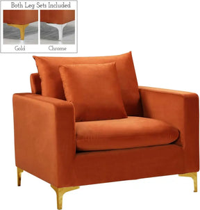 Naomi Velvet Chair In Cognac - 633Cognac-C | Meridian