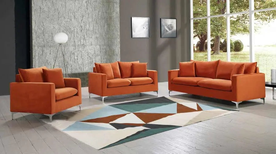 Meridian Furniture - Naomi Velvet Chair In Cognac - 633Cognac-C
