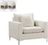 Meridian Furniture - Naomi Velvet Chair In Cream - 633Cream-C
