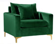 Naomi Velvet Chair In Green - 633Green-C | Meridian