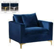 Naomi Velvet Chair In Navy - 633Navy-C | Meridian