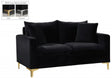 Naomi Velvet Loveseat In Black - 633Black-L | Meridian