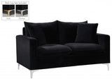 Meridian Furniture - Naomi Velvet Loveseat In Black - 633Black-L