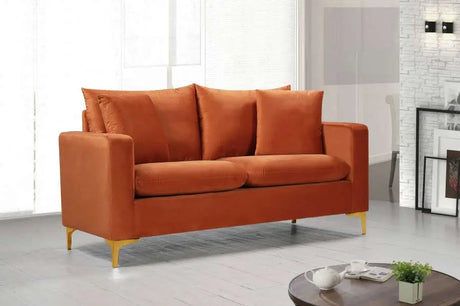 Meridian Furniture - Naomi Velvet Loveseat In Cognac - 633Cognac-L