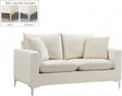 Naomi Velvet Loveseat In Cream - 633Cream-L | Meridian