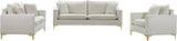 Meridian Furniture - Naomi Velvet Loveseat In Cream - 633Cream-L