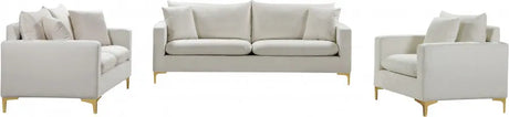 Meridian Furniture - Naomi Velvet Loveseat In Cream - 633Cream-L