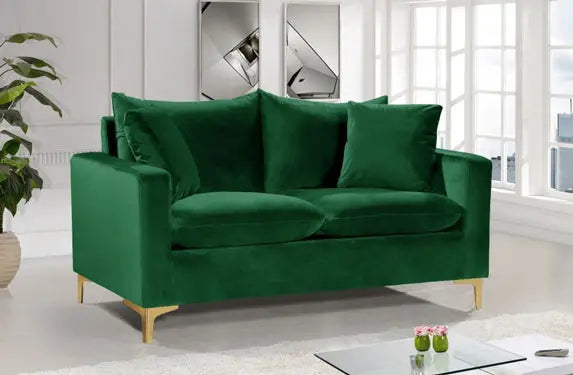 Meridian Furniture - Naomi Velvet Loveseat In Green - 633Green-L