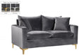 Naomi Velvet Loveseat In Grey - 633Grey-L | Meridian