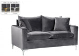 Meridian Furniture - Naomi Velvet Loveseat In Grey - 633Grey-L