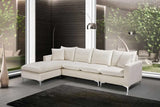 Meridian Furniture - Naomi Velvet Reversible Sectional In Cream - 636Cream-Sectional