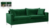 Meridian Furniture - Naomi Velvet Sofa In Green - 633Green-S