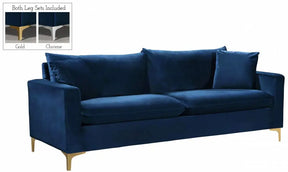 Naomi Velvet Sofa In Navy - 633Navy-S | Meridian