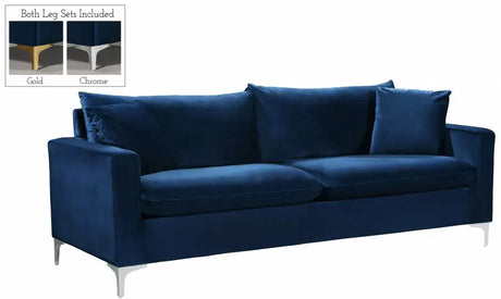 Meridian Furniture - Naomi Velvet Sofa In Navy - 633Navy-S