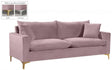 Naomi Velvet Sofa In Pink - 633Pink-S | Meridian