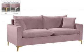 Naomi Velvet Sofa In Pink - 633Pink-S | Meridian