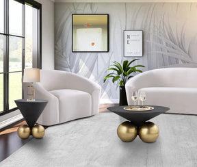 Naples 3 Piece Occasional Table Set In Brushed Brass - 265-3Set | Meridian - sold by Home Elegance USA