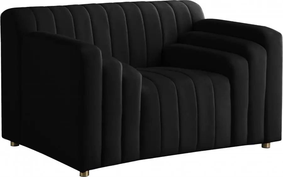 Meridian Furniture - Naya 3 Piece Living Room Set In Black - 637Black-S-3Set