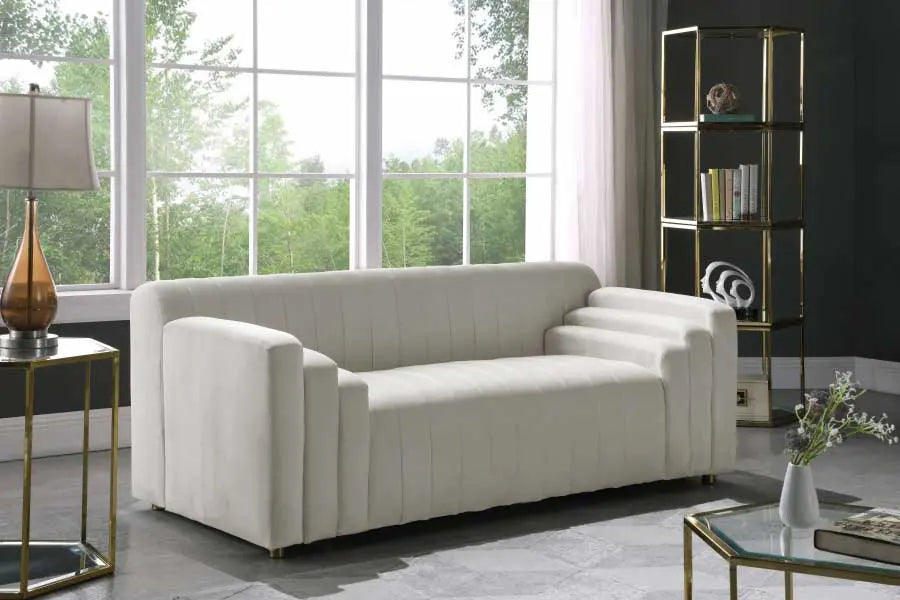 Meridian Furniture - Naya 3 Piece Living Room Set In Cream - 637Cream-S-3Set