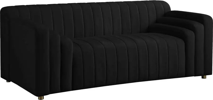 Meridian Furniture - Naya Velvet Loveseat In Black - 637Black-L