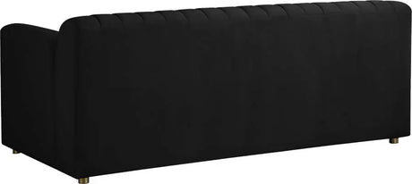 Meridian Furniture - Naya Velvet Loveseat In Black - 637Black-L